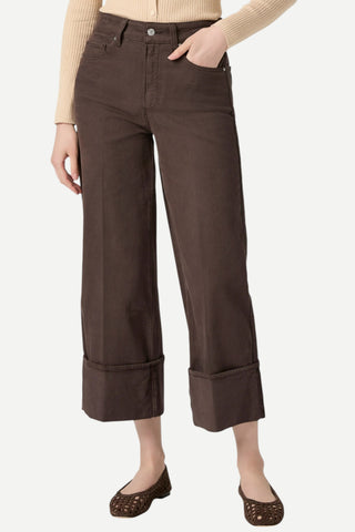 Paige Sasha Ankle With Wide Cuff Pant, Rich Chocolate