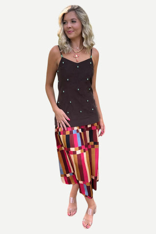 ANNA CATE Henry Midi Dress, Autumn Stripe