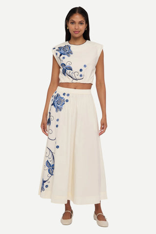 Love The Label Porto Maxi Skirt, Kimber Embroidery