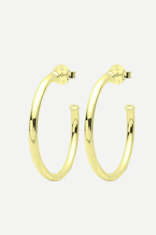 Sheila Fajl Small Everybody's Favorite Hoops, Shiny 18K Gold Plated