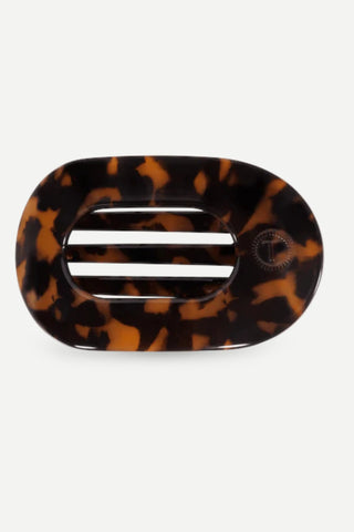Teleties Round Flat Hair Clip, Medium, Tortoise