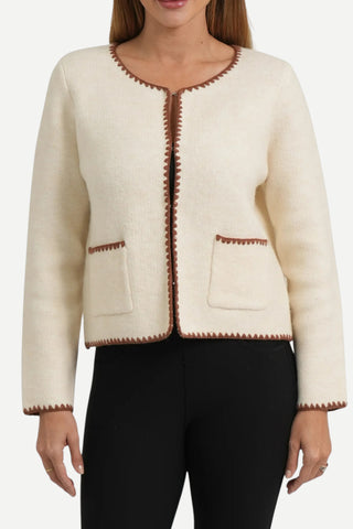 Love Token Marissa Cropped Cardigan, Cream