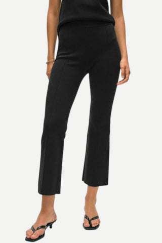 White + Warren Superfine Organic Cotton Kick Flare Pant, Black