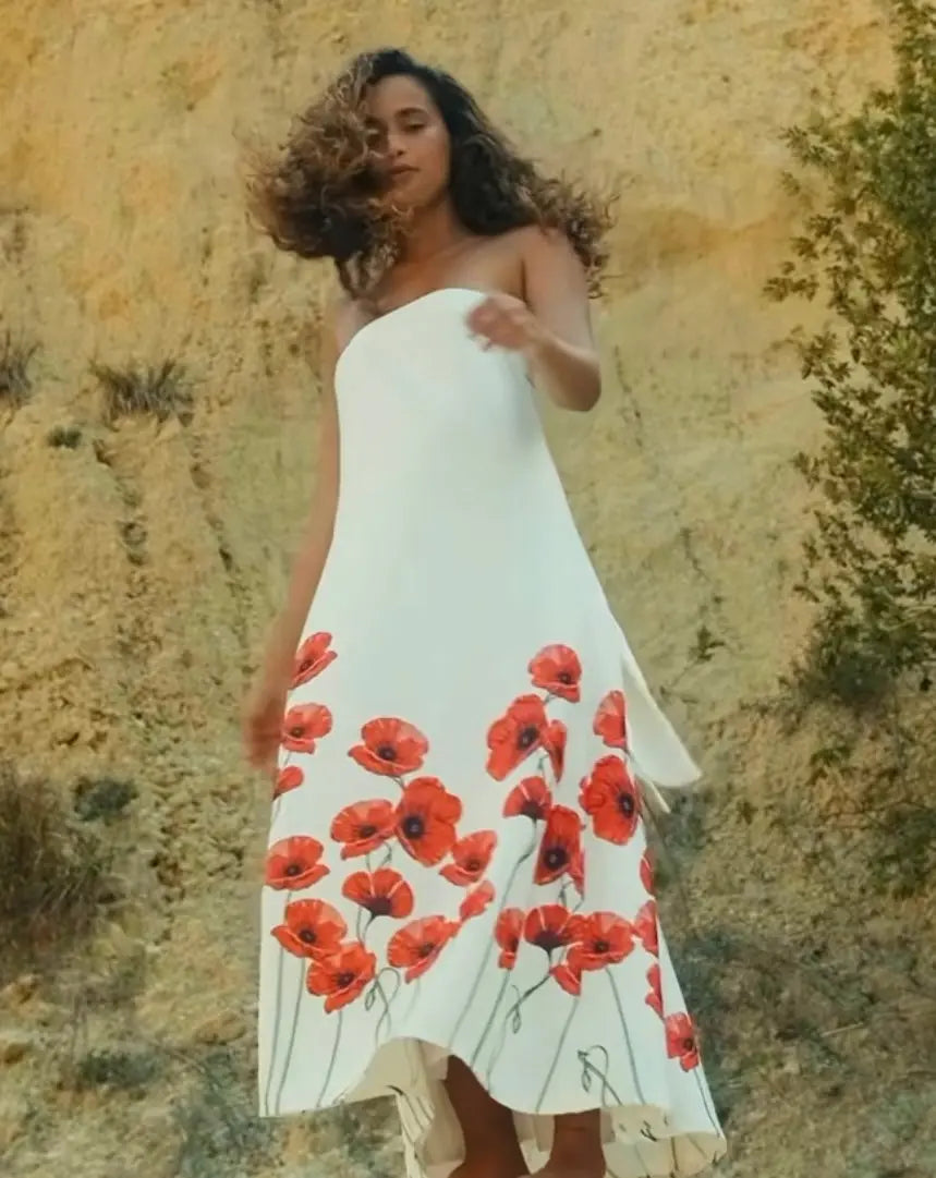 Kleid Beatriz Maxi Dress, Poppy Garden Red - Monkee's of The Village Xs Kleid Beatriz Maxi Dress, Poppy Garden Red - Monkee's of The Village Xs
