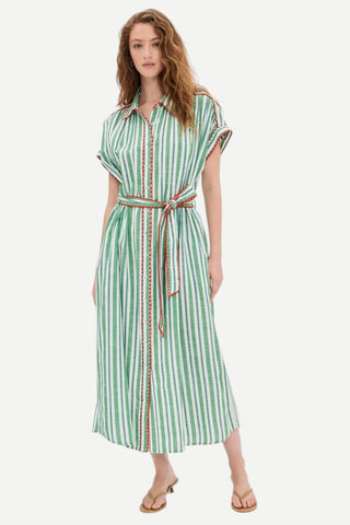 Carolina K, Valerie Kaftan Dress, Green Stripe Carolina K