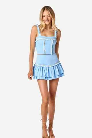 Cake For Dinner Celeste Fringe Top, Blue
