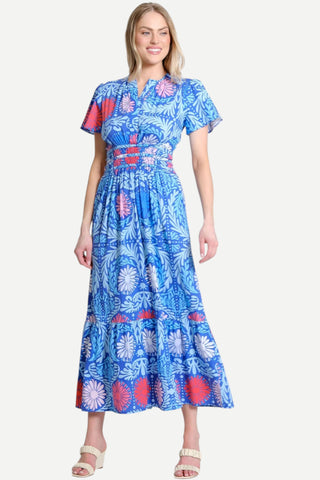 Sheridan French Eloise Dress,, Cobalt Jardin