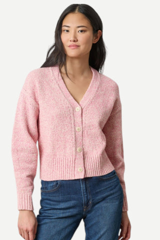 Lilla P Marled V Cardigan, Rosebud Marl