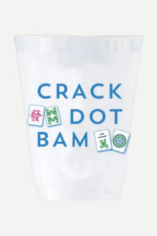 WH Hostess Mahjong Crack Dot Bam Shatterproof Cups, Set of 8 WH Hostess