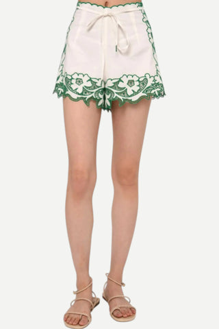 Love the Label Trinity Shorts, White/Green LOVE THE LABEL