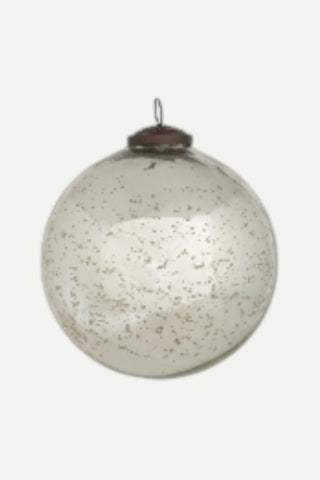 Park Hill Collection Antique Shiny Silver Glass Ball Ornament, 6"