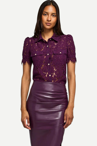 Generation LOVE Mikaelle Lace Shirt, Plum