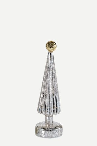 Zodax LED Tree w/ Globe Finial, Silver & Gold 12.5"