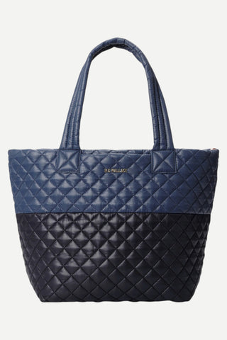 MZ Wallace Medium Metro Tote Deluxe, Black/Navy
