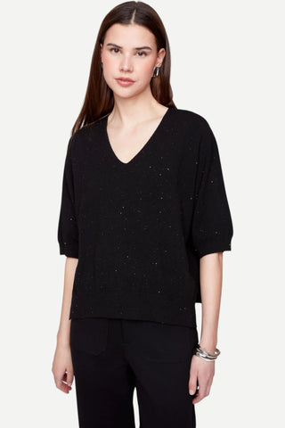 Renuar Sparkle Knit Sweater, Black