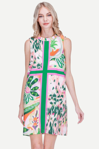 Joy Joy Ruffles Neck Dress, Patchwork Garden JOY JOY