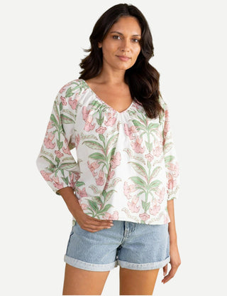 Double A Beatrice Top, Lily Stripe