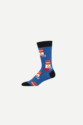 SockSmith Mens Sock, Can Of Whoop Ass Blue 10-13