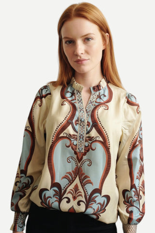 Maude Ashley Top, Olive Florals