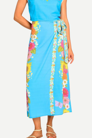 Elizabeth James Winifred Skirt, Wildflower Aqua