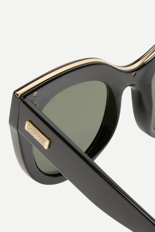 Le Specs, Air Heart Sunglasses, Black/Gold