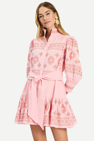 Tyler Boe Christy Embroidered Dress, Pale Rosette Tyler Boe