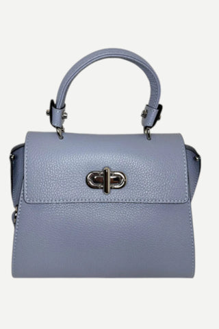 Le Feme Chateau Italian Leather Medium Grommet Handbag, Carolina Blue