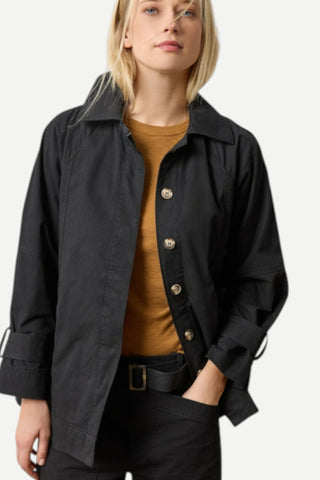 Lilla P Collared Twill Jacket, Black