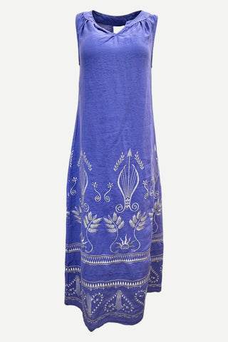 Aether Dress, Indigo & Silver Embroidered Aether