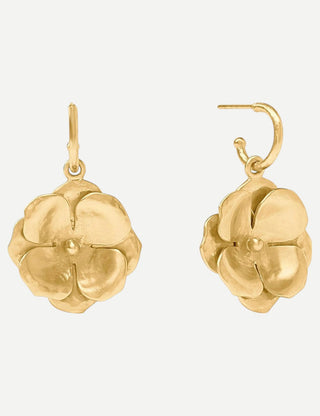 Julie Vos Bloom Hoop and Charm Earrings, Gold