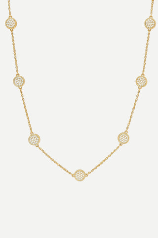 Julie Vos Windsor Delicate Station Necklace, Pave Cubic Zirconia