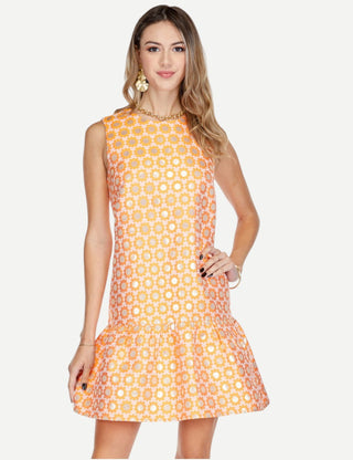 Joy Joy Dress, Orange Daisy