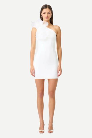 Elliatt Verdessa One Shoulder Mini Dress, Ivory