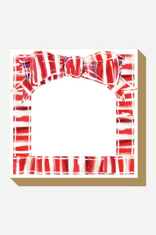 Rosanne Beck Collections, Luxe Notepad, Red and White Striped Bow