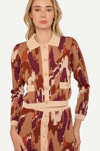 LOVE THE Label Hattie Knit Cardigan, Amber Brush