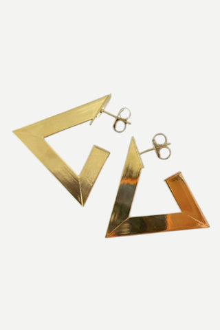 Sheila Fajl Harmony Hoops, Brushed 18K Gold Plated