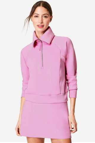 Spanx AirEssentials Half Zip Top, Petunia