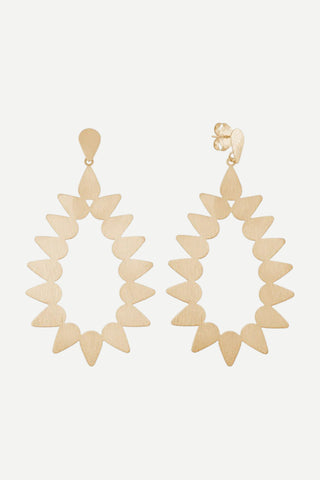 Sheila Fajl Livia Earrings, Brushed Champagne 18K Gold Plated