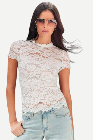Generation Love Giada Lace Top, White