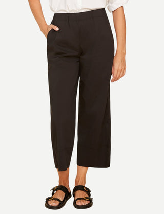 Renuar Cropped Elastic Waist Pants, Black
