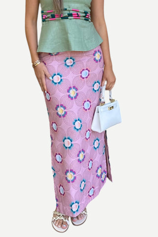 Simona Anastasia Midi Printed Skirt, Flowers Simona
