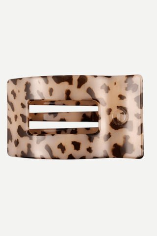 Teleties, Flat Rectangle Large Hair Clip, Blonde Tortoise