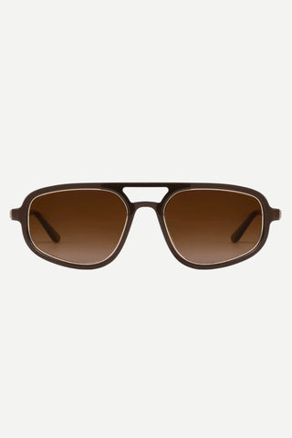 Krewe Jordan Sunglasses, Bronze Metallic 12k Krewe