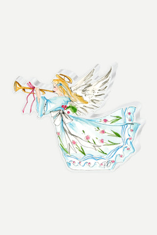 Rosanne Beck Collections Small Acrylic Art, Handpainted Angel With Trumpet