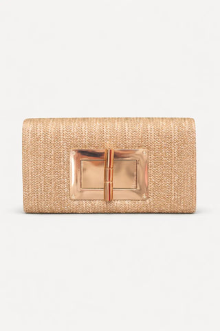 Lisi Lerch Gold Lillian Straw Clutch LISI LERCH