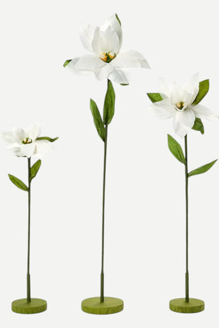 Two's Company Poinsettia MEDIUM Hand-Crafted Paper Flower w/ Base, White