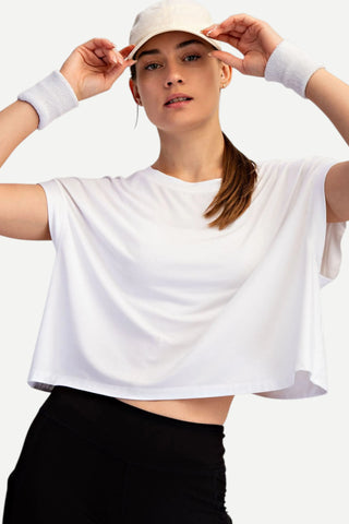 Rae Mode Viscose Modal Open Back Top, White Brooks Ave