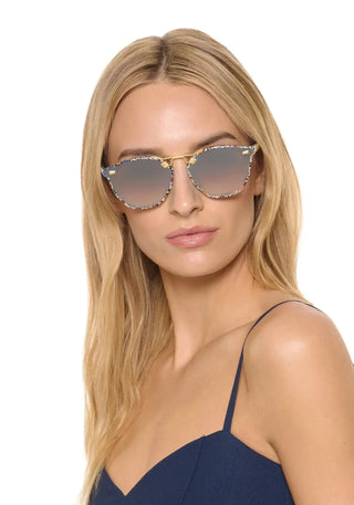 Krewe Beau Nylon Granita 18K Mirrored Sunglasses