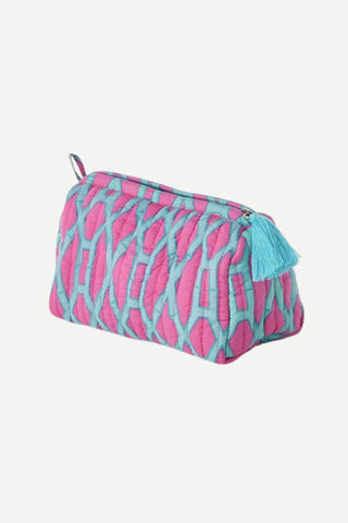 Two's Company Bamboo Printed Pouches, Hot Pink TWO'S COMPANY