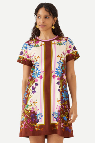 Alivia Charli Dress, Ivory/Cinnamon